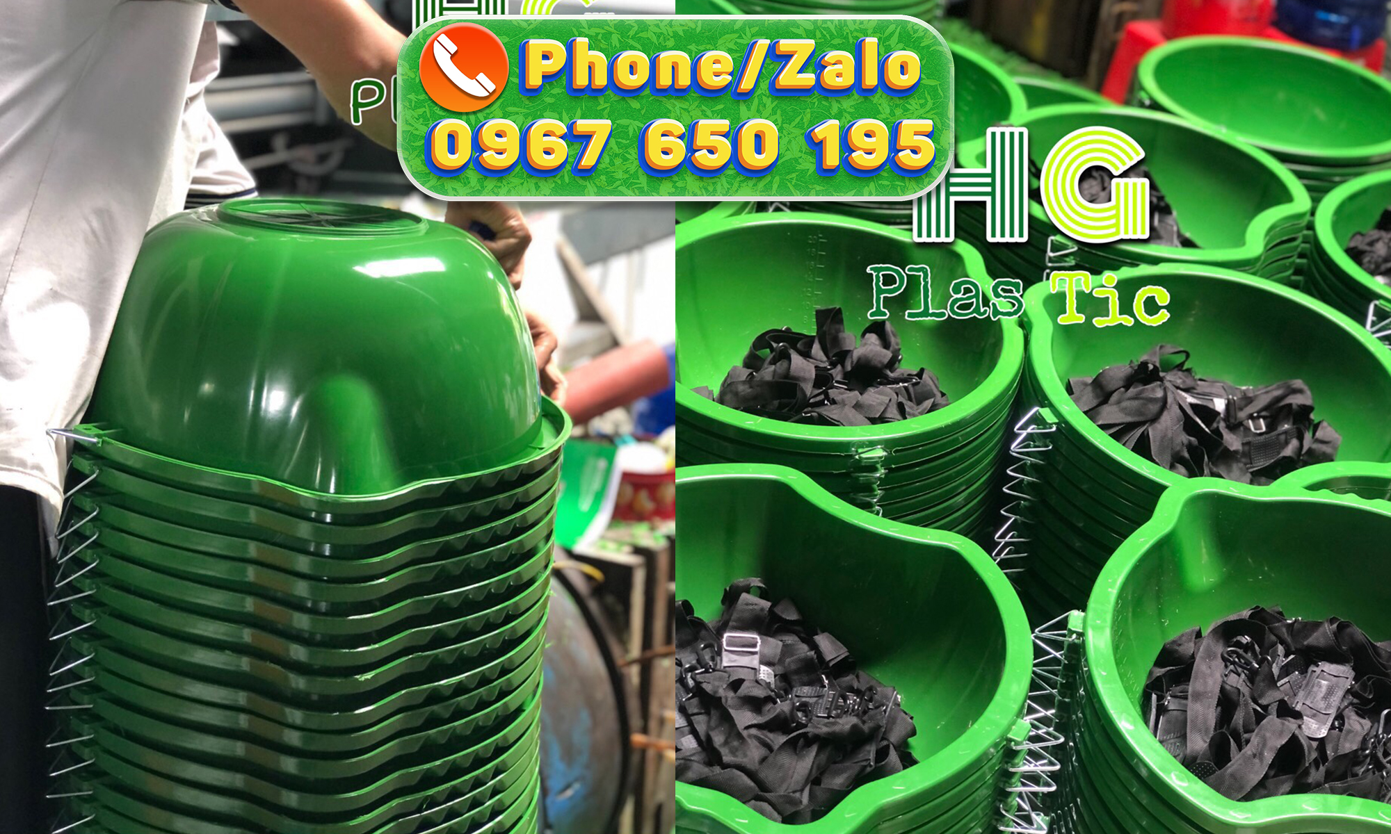 Thau nhựa rải phân bón